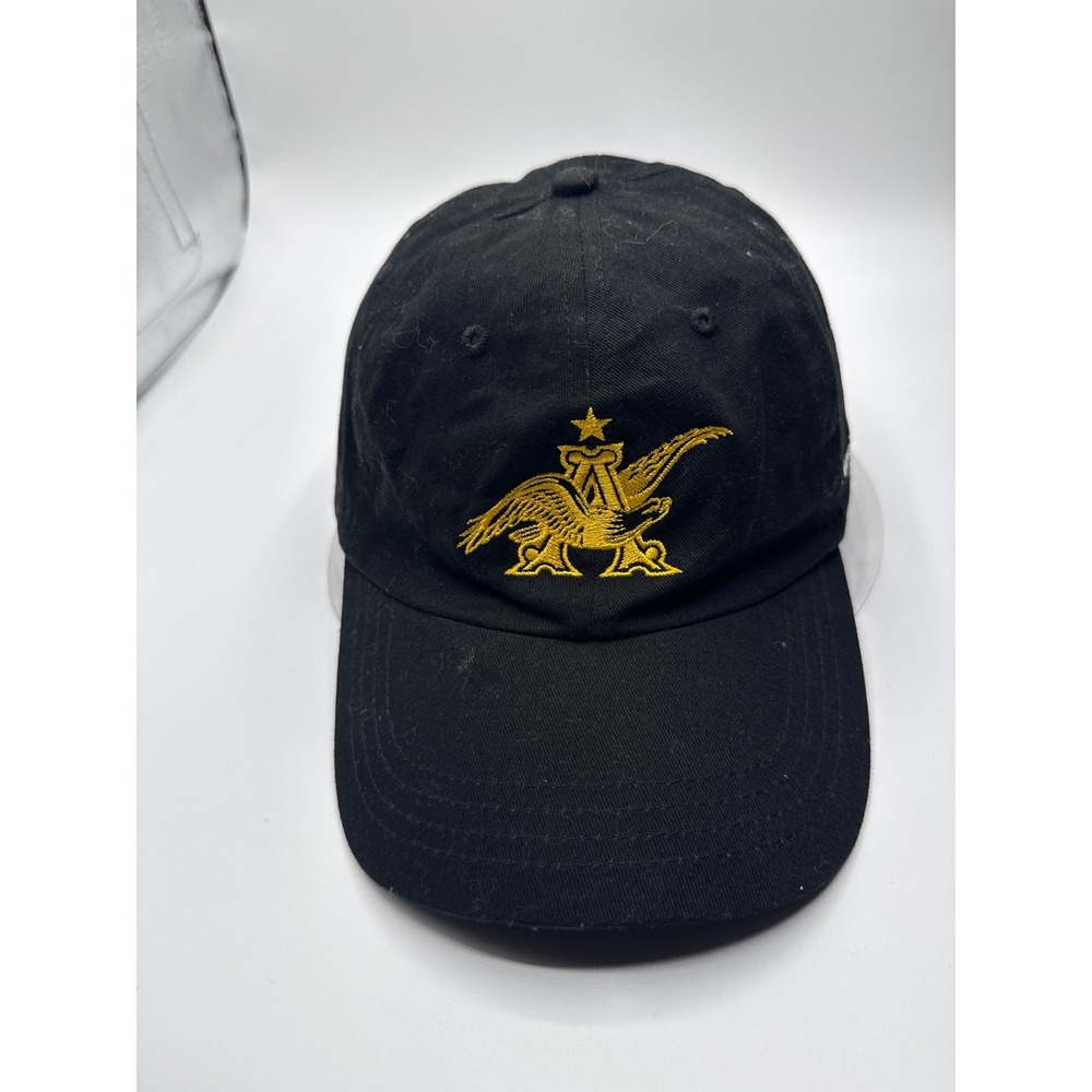 Anheuser-Busch St Louis Brewery Dad Hat Black Gold Embroidered Eagle Logo Cap